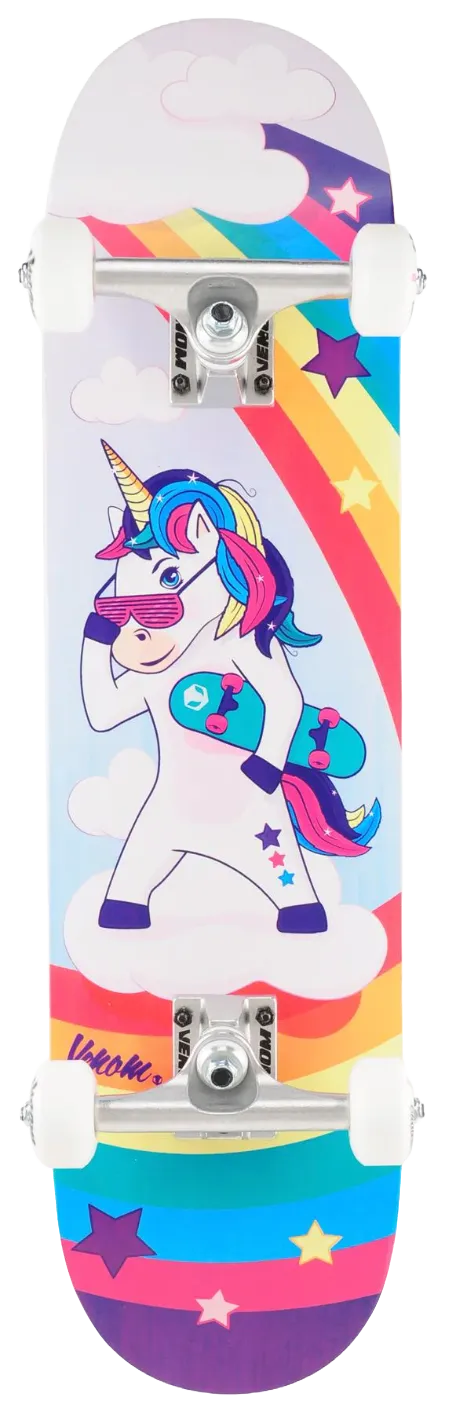 Venom Unicorn Kids Mini Junior Complete Skateboard Bundle 7.25