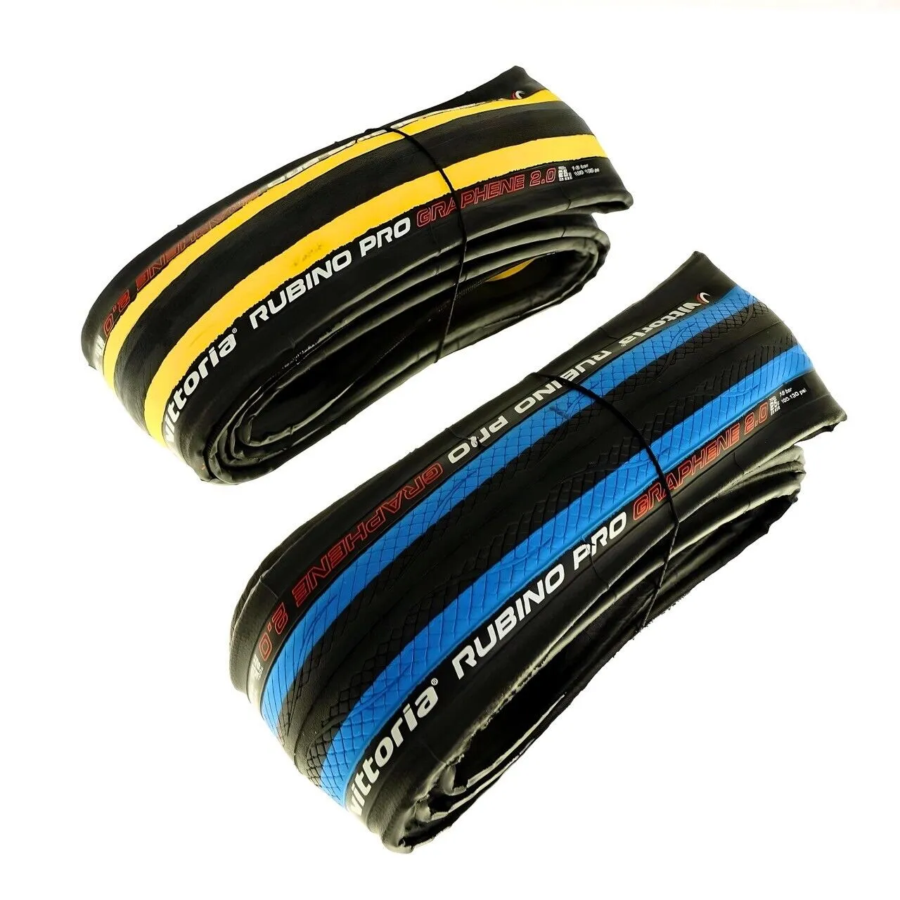 Vittoria Rubino Pro Road Bike Tire G2.0 GRAPHENE 700 x 25c - Yellow or Blue