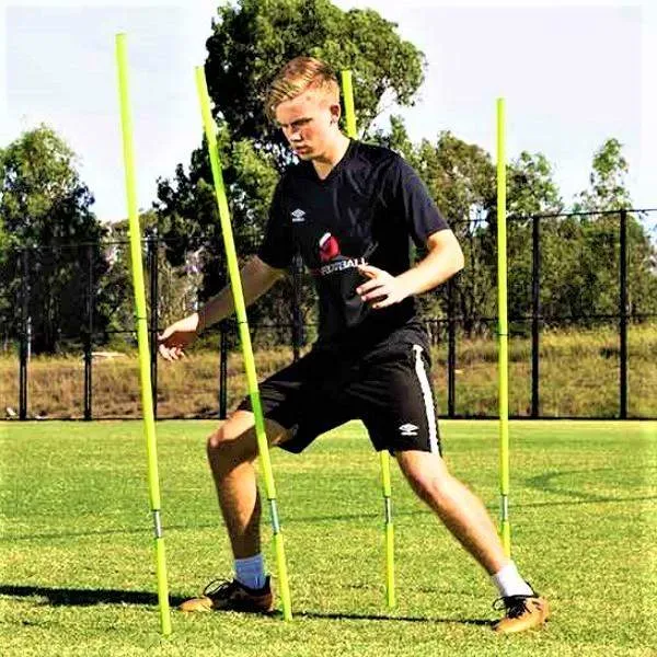 VIVO Portable Spring Agility Poles - 4 Pieces in a Carry Bag