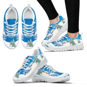 White Christmas Women's Sneakers White Soles