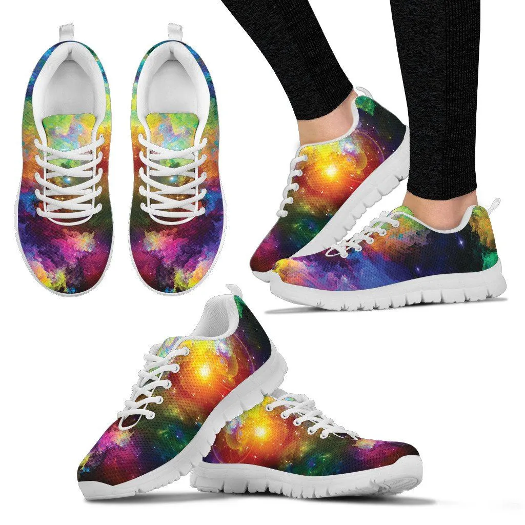 White Colorful Universe Women's sneakers
