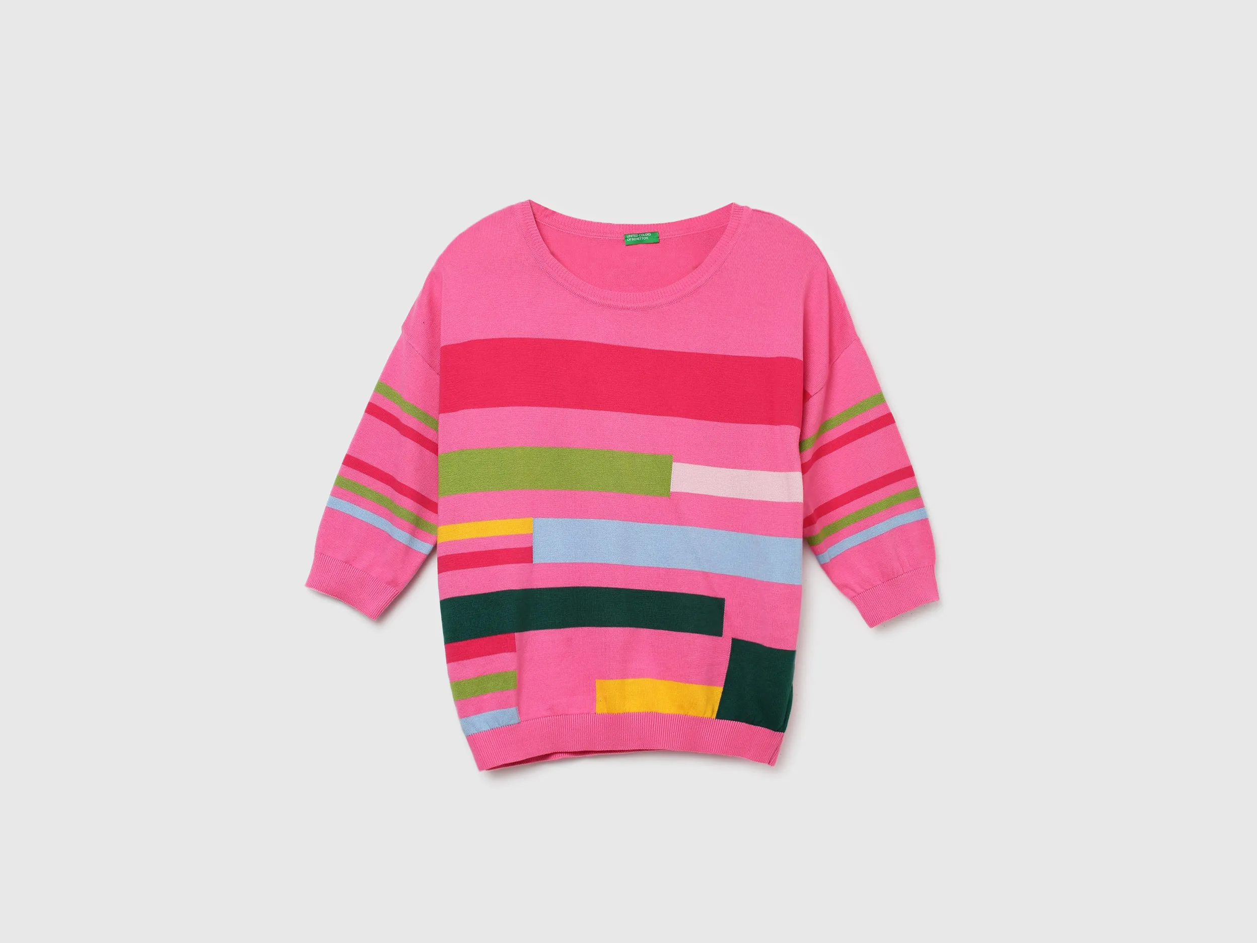 Women Colorblock Round Neck Sweater