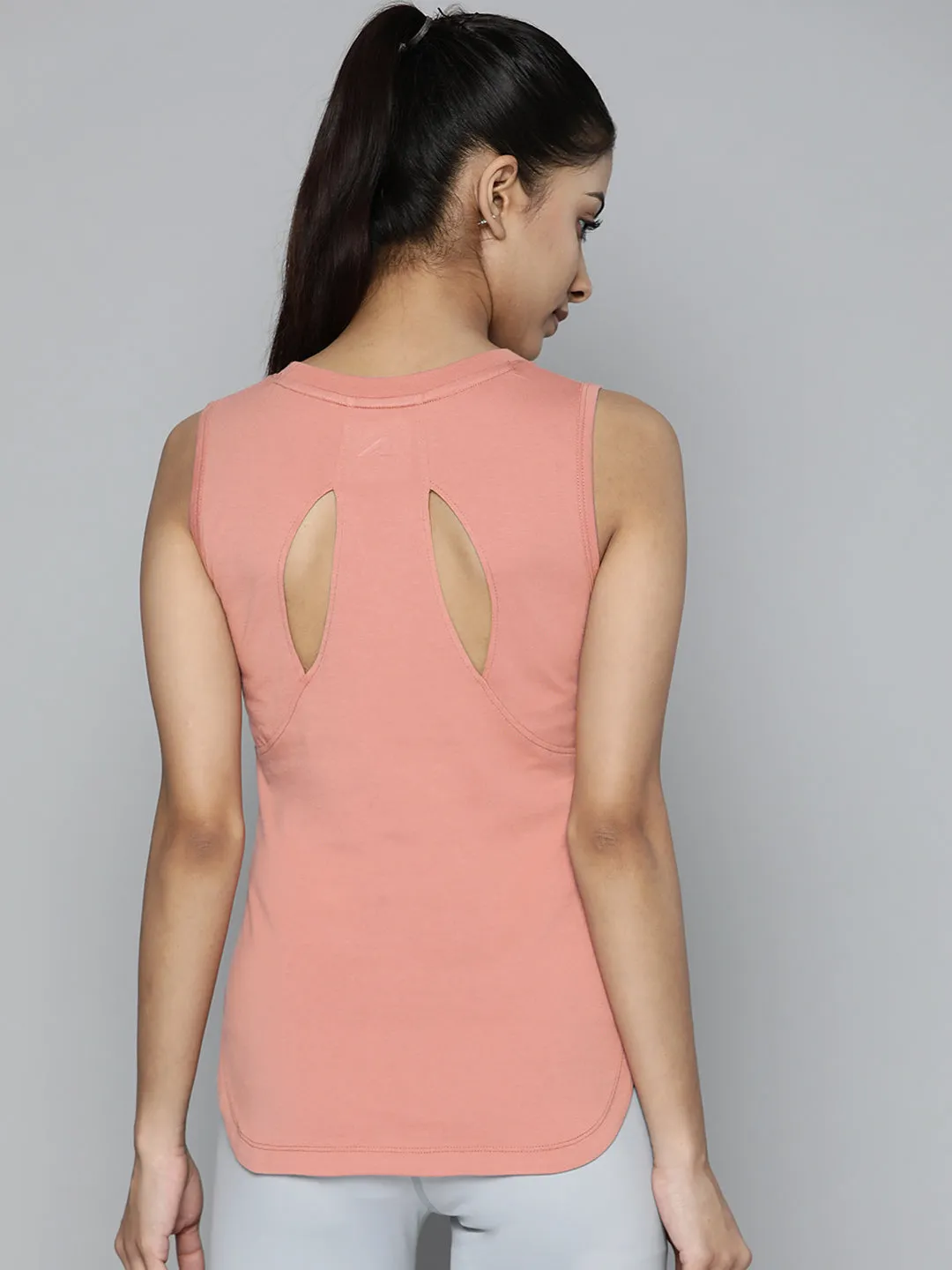 Women Pink Slim Fit Training or Gym T-shirt