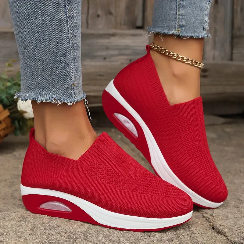 Women’s Air Cushion Orthopedic Walking Shoes – Slip-On, Breathable, and Non-Slip
