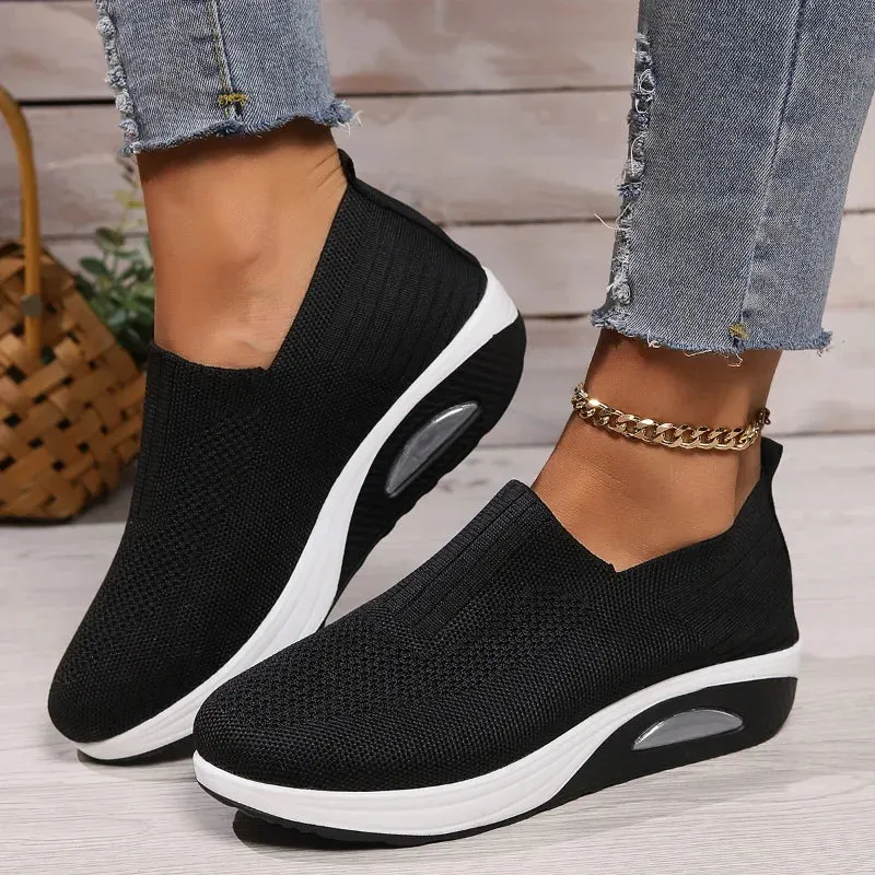 Women’s Air Cushion Orthopedic Walking Shoes – Slip-On, Breathable, and Non-Slip