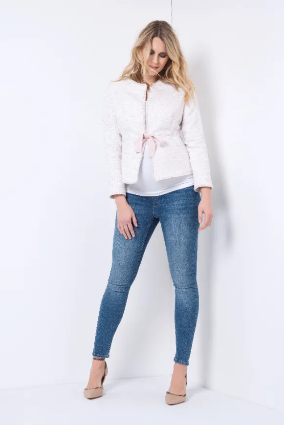 Women's Denim Blue Seraphine over the bump skinny fit maternity jeans