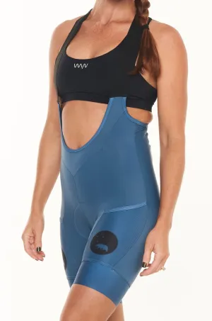 women's ROAM cycling bib shorts - sierra blue