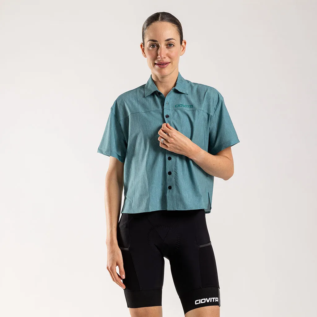 Women's Short Sleeve Adventure Shirt (Turquoise Melange)