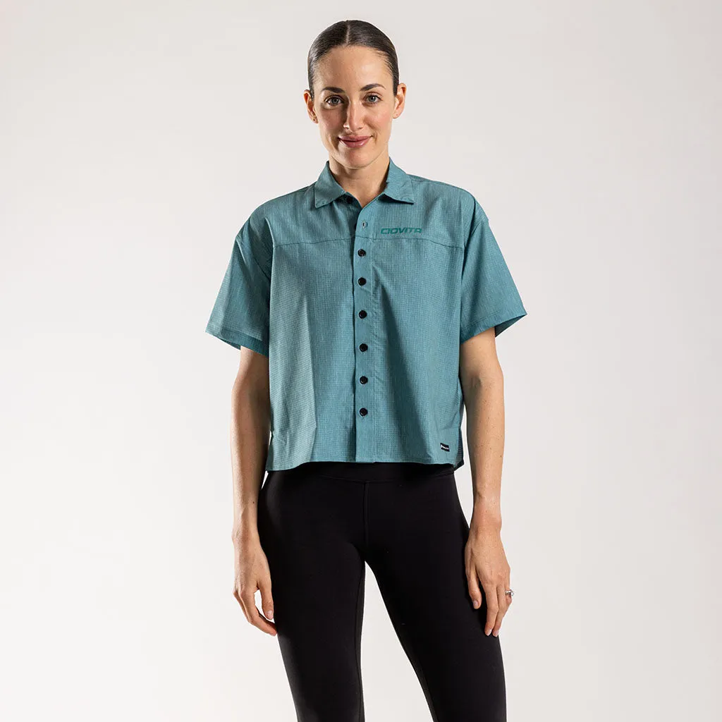 Women's Short Sleeve Adventure Shirt (Turquoise Melange)