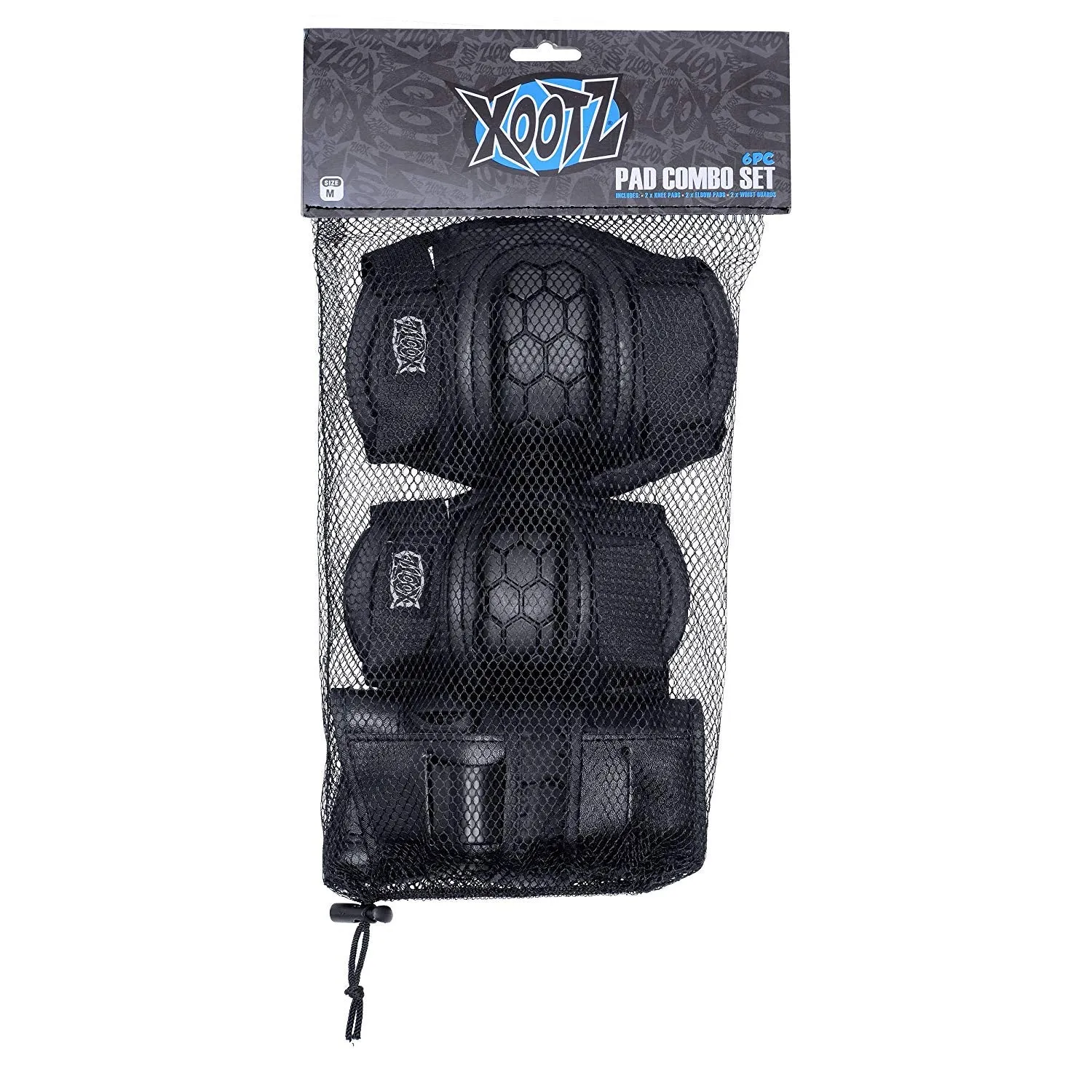 Xootz Kids' Skate 6 Piece Knee, Elbow and Wrist Protective Set - Small - Black