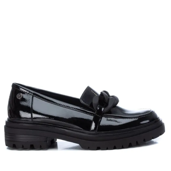 Xti Black Shiny Chain Feature Shoes
