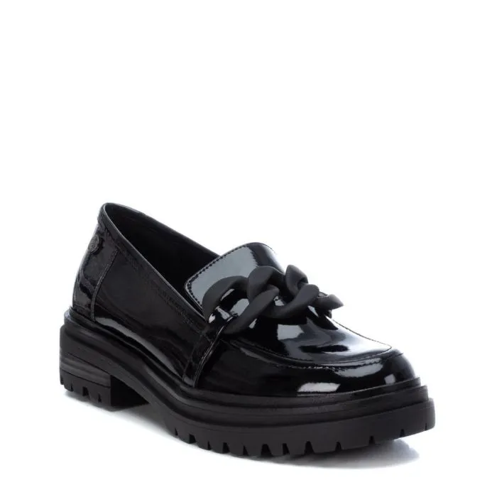 Xti Black Shiny Chain Feature Shoes