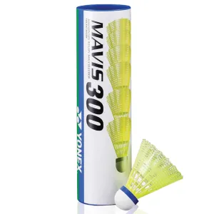 Yonex Mavis 300 Badminton Nylon Shuttles / Shuttlecocks Yellow - Set of 6