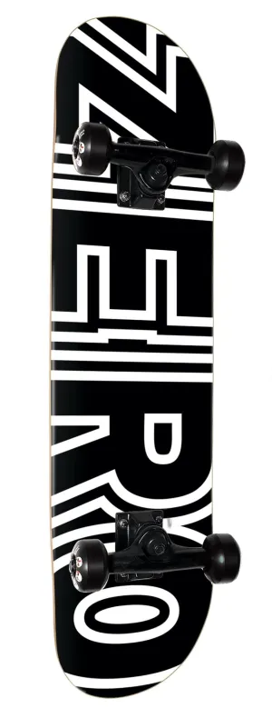 Zero Bold Skateboard Blk/Wht " Complete Skateboard - 7.75"