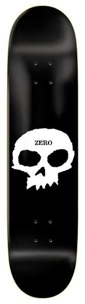 Zero Single Skull Blk/Wht Skateboard Deck - 7.25"