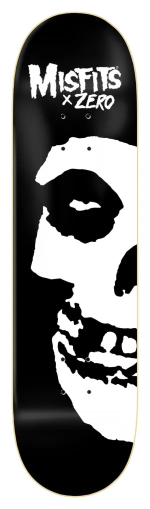 Zero Skateboard Misfits Fiend Skull Left Skateboard Deck - 8.25"