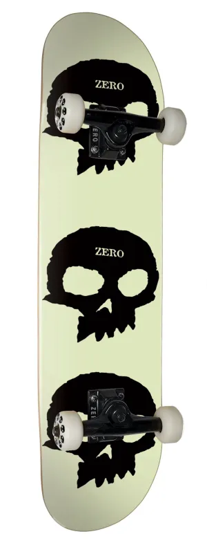 Zero Skateboard Skull Glow in the Dark " Complete Skateboard - 8.0"