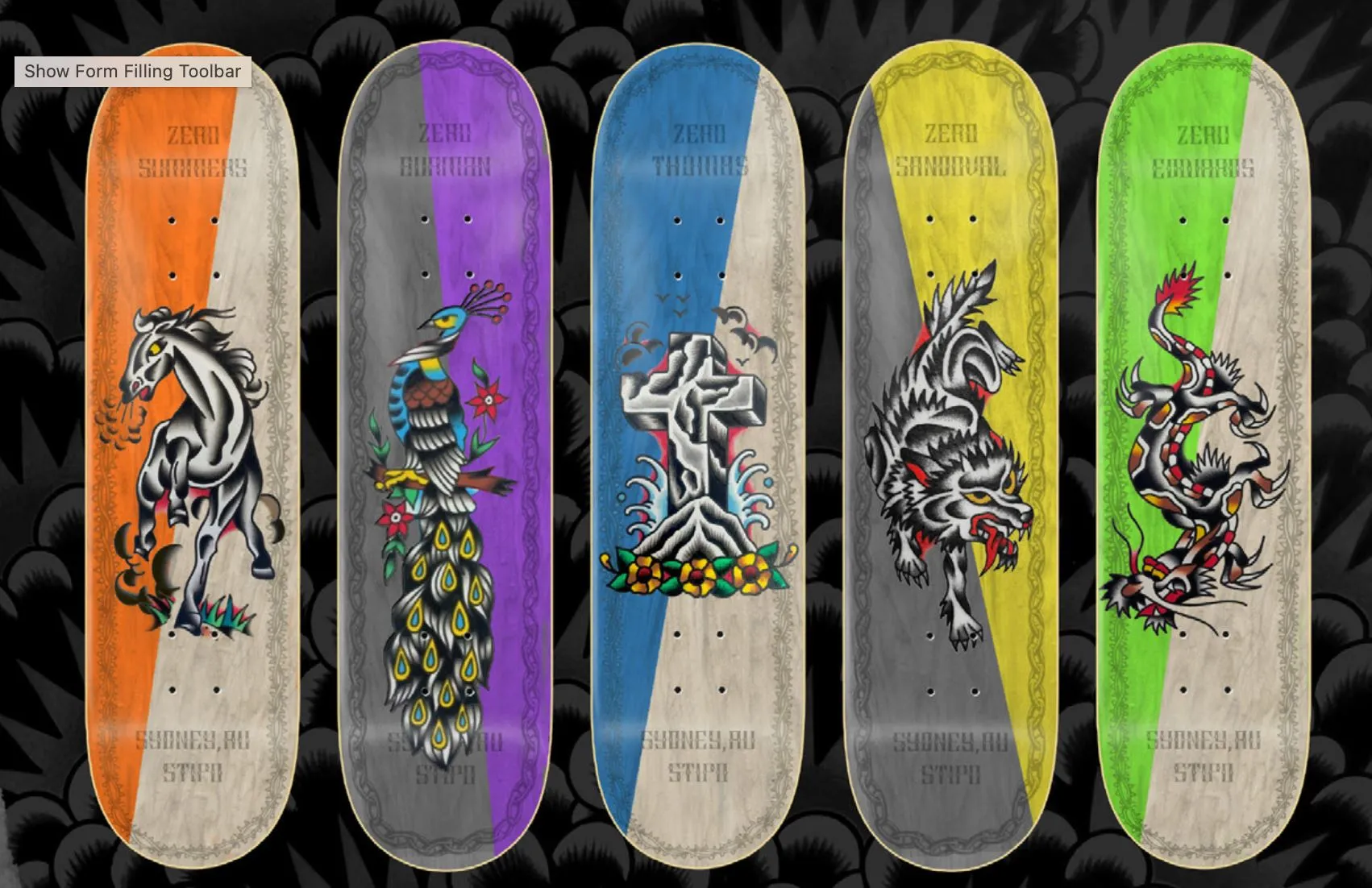 Zero x Nik Stipo Skateboard Brandon Burleigh Skateboard Deck - 8.5"