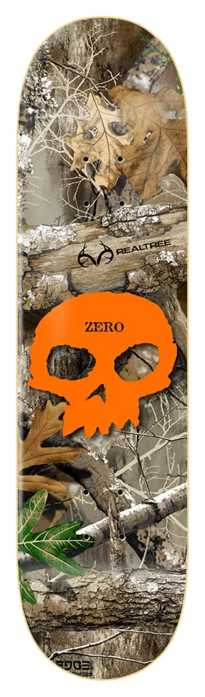 Zero x Realtree Skateboard Single Skull Orange Skateboard Deck - 8.25"